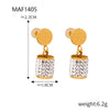 Wholesale Stud Earrings Titanium Steel Goldplated Geometric Cylindrical Long Tassel Women's Fashion