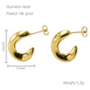 Wholesale Stud Earrings Titanium Steel 18K U Shaped Electroplated For Women