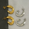 Wholesale Stud Earrings Titanium Steel 18K U Shaped Electroplated For Women