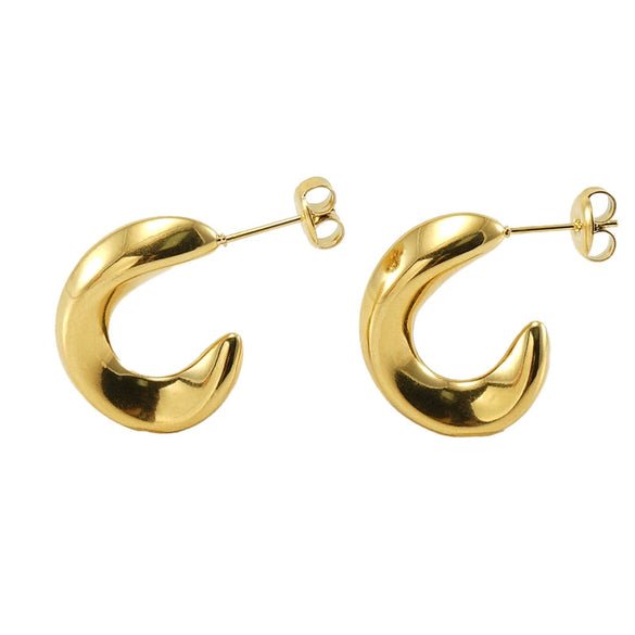 Wholesale Stud Earrings Titanium Steel 18K U Shaped Electroplated For Women