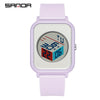 Wholesale Student Electronic Watch With Square Dial Acrylic Mirror Tpu Strap And Abs Case