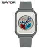 Wholesale Student Electronic Watch With Square Dial Acrylic Mirror Tpu Strap And Abs Case