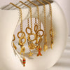 Wholesale Stylish Animal Patterned Doubleended Buckle Chain Pendant Accessories Electroplated 18K Gold Stainless Steel