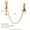 Wholesale Stylish Animal Patterned Doubleended Buckle Chain Pendant Accessories Electroplated 18K Gold Stainless Steel