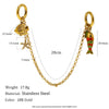 Wholesale Stylish Animal Patterned Doubleended Buckle Chain Pendant Accessories Electroplated 18K Gold Stainless Steel