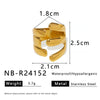 Wholesale Stylish Asymmetrical Geometric Stainless Steel Open Ring For Female Couple With Electroplating