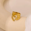 Wholesale Stylish Asymmetrical Geometric Stainless Steel Open Ring For Female Couple With Electroplating