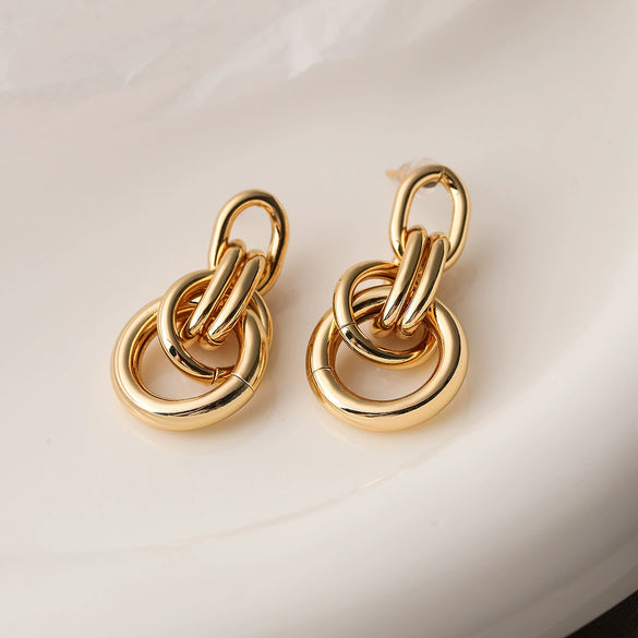 Wholesale Stylish Copper Plated Geometric Earrings For Women