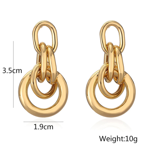 Wholesale Stylish Copper Plated Geometric Earrings For Women