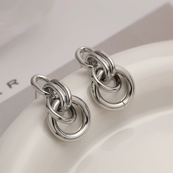 Wholesale Stylish Copper Plated Geometric Earrings For Women