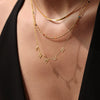 Wholesale Stylish English Letter Clavicle Necklace And Bracelet Set For Women Titanium Steel Electroplated 5A Zircon