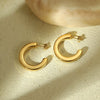 Wholesale Stylish Exaggerated Stainless Steel 18K Gold Geometric Triangle Cshaped Electroplated Women's Earrings