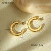 Wholesale Stylish Exaggerated Stainless Steel 18K Gold Geometric Triangle Cshaped Electroplated Women's Earrings