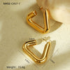 Wholesale Stylish Exaggerated Stainless Steel 18K Gold Geometric Triangle Cshaped Electroplated Women's Earrings