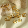 Wholesale Stylish Exaggerated Stainless Steel 18K Gold Geometric Triangle Cshaped Electroplated Women's Earrings