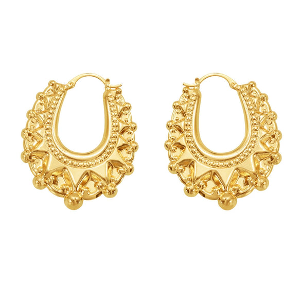 Wholesale Stylish Geometric 316L Stainless Steel Earrings With 18K Gold Ear Buckle And Electroplating For Girls