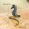 Wholesale Stylish Oil Dripping Seahorse Stainless Steel Ring With Electroplating Jewelry
