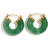 Wholesale Stylish Retro Popular Geometric Cshaped Stainless Steel Acrylic Earrings For Women 18K Gold Plated