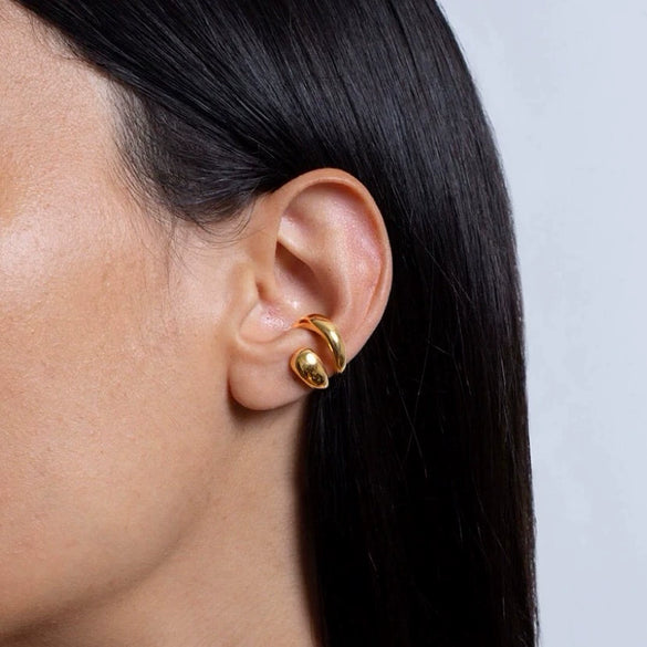 Wholesale Stylish Simple Geometric Hoop Ear Clips In 316 Stainless Steel With Electroplating