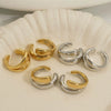 Wholesale Stylish Simple Geometric Hoop Ear Clips In 316 Stainless Steel With Electroplating