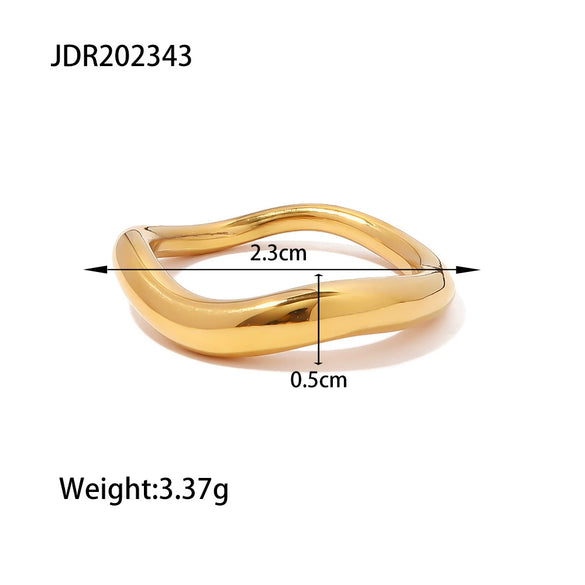 Wholesale Stylish Stainless Steel Geometric Ring With Gold And Silver Color Matching And Electroplating