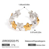 Wholesale Stylish Stainless Steel Geometric Ring With Gold And Silver Color Matching And Electroplating