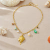 Wholesale Stylish Summer Ocean Conch Pendant Stainless Steel Goldplated Necklace For Women