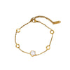 Wholesale Summer Light Luxury Fiveleaf Clover Flower Titanium Steel Electroplated Bracelet For Women