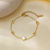 Wholesale Summer Light Luxury Fiveleaf Clover Flower Titanium Steel Electroplated Bracelet For Women