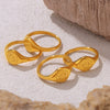 Wholesale Sun Pattern Surface Carving Simple Retro Design Women's Ring Titanium Steel 18K Gold Plated Electroplating