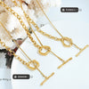 Wholesale Sweater Chain Jewelry Titanium Steel Geometric Cross Chain Adjustable Length Plated 18K Gold For Women