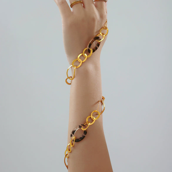 Wholesale Sweater Necklace 316L Stainless Steel 18K Gold Plated Leopard Print Geometric Light Luxury Handmade For Women