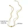 Wholesale Sweet And Cool Geometric Doublelayer Gold Bead Titanium Steel Snake Bone Chain Necklace And Anklet For Women