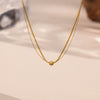 Wholesale Sweet And Cool Geometric Doublelayer Gold Bead Titanium Steel Snake Bone Chain Necklace And Anklet For Women