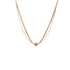 Wholesale Sweet And Cool Geometric Doublelayer Gold Bead Titanium Steel Snake Bone Chain Necklace And Anklet For Women