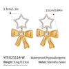 Wholesale Sweet And Cool Style Bow Earrings Stainless Steel 18K Gold Electroplated Non Fading Waterproof
