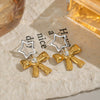 Wholesale Sweet And Cool Style Bow Earrings Stainless Steel 18K Gold Electroplated Non Fading Waterproof