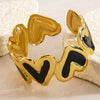 Wholesale Sweet And Cool Style Drip Oil Stainless Steel Heartshaped Enamel Bracelet Jewelry