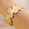 Wholesale Sweet And Cool Style Drip Oil Stainless Steel Heartshaped Enamel Bracelet Jewelry
