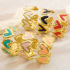 Wholesale Sweet And Cool Style Drip Oil Stainless Steel Heartshaped Enamel Bracelet Jewelry