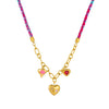 Wholesale Sweet And Cool Style Electroplated Stainless Steel Heartshaped Handwoven Rope Chain Necklace For Women