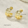 Wholesale Sweet And Cool Style Geometric Heart Shaped Real Gold Plated Stainless Steel Earrings For Couples