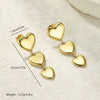 Wholesale Sweet And Cool Style Geometric Heart Shaped Real Gold Plated Stainless Steel Earrings For Couples