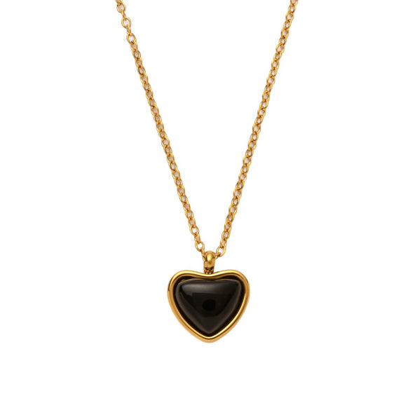 Wholesale Sweet And Cool Women's Jewelry Electroplated 18K Gold Titanium Steel Stainless Steel With Heart Water Drop Bell Patterns O Word Chain Earrings And Necklaces