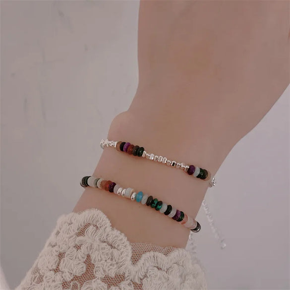 Sweet Color Block Natural Stone Stone Asymmetrical Beaded Bracelets