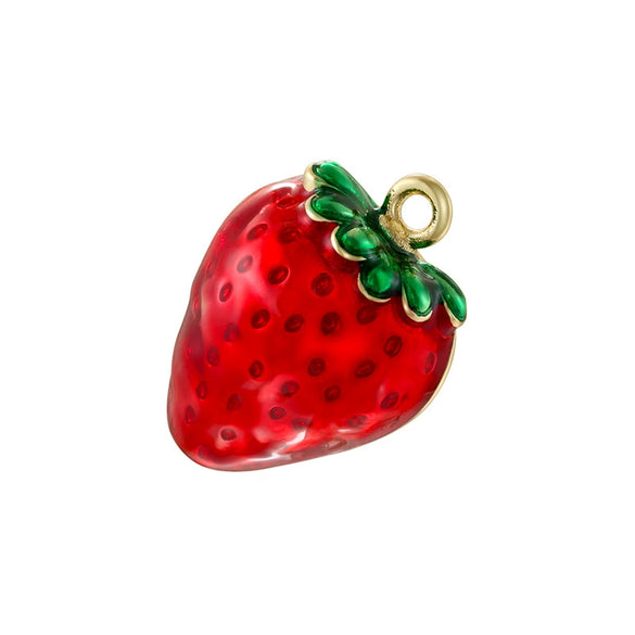 Wholesale Sweet Colorful Oildripping Copper Fruit Pendant For Women Bracelet Necklace Charm