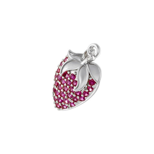 Wholesale Sweet Colorful Oildripping Copper Fruit Pendant For Women Bracelet Necklace Charm