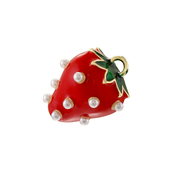 Wholesale Sweet Colorful Oildripping Copper Fruit Pendant For Women Bracelet Necklace Charm