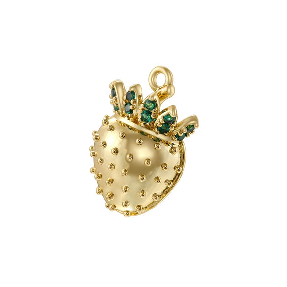 Wholesale Sweet Colorful Oildripping Copper Fruit Pendant For Women Bracelet Necklace Charm