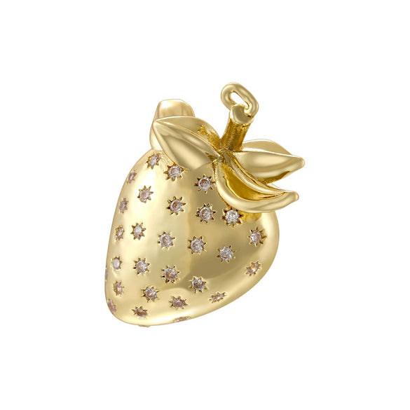 Wholesale Sweet Colorful Oildripping Copper Fruit Pendant For Women Bracelet Necklace Charm